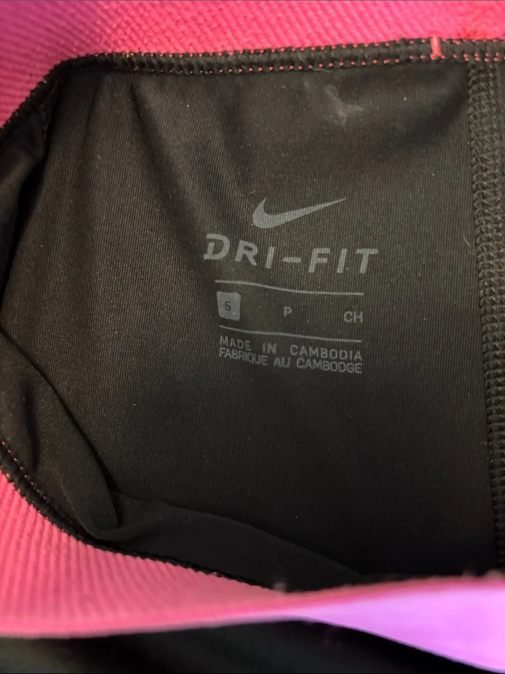 Nike Pro Black Bike Shorts with Pink Waistband and Pink Swoosh